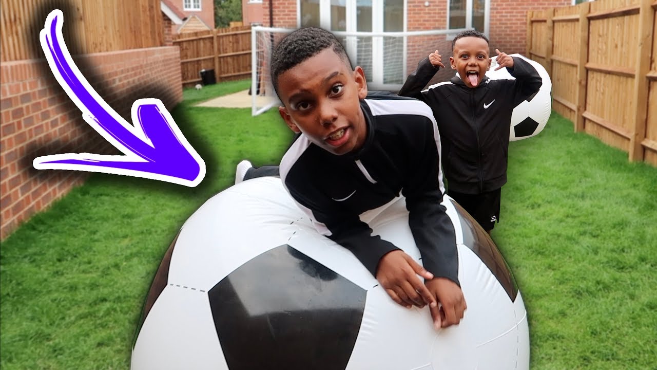 GIANT SOCCER BALL CHALLENGE!! VS BRO