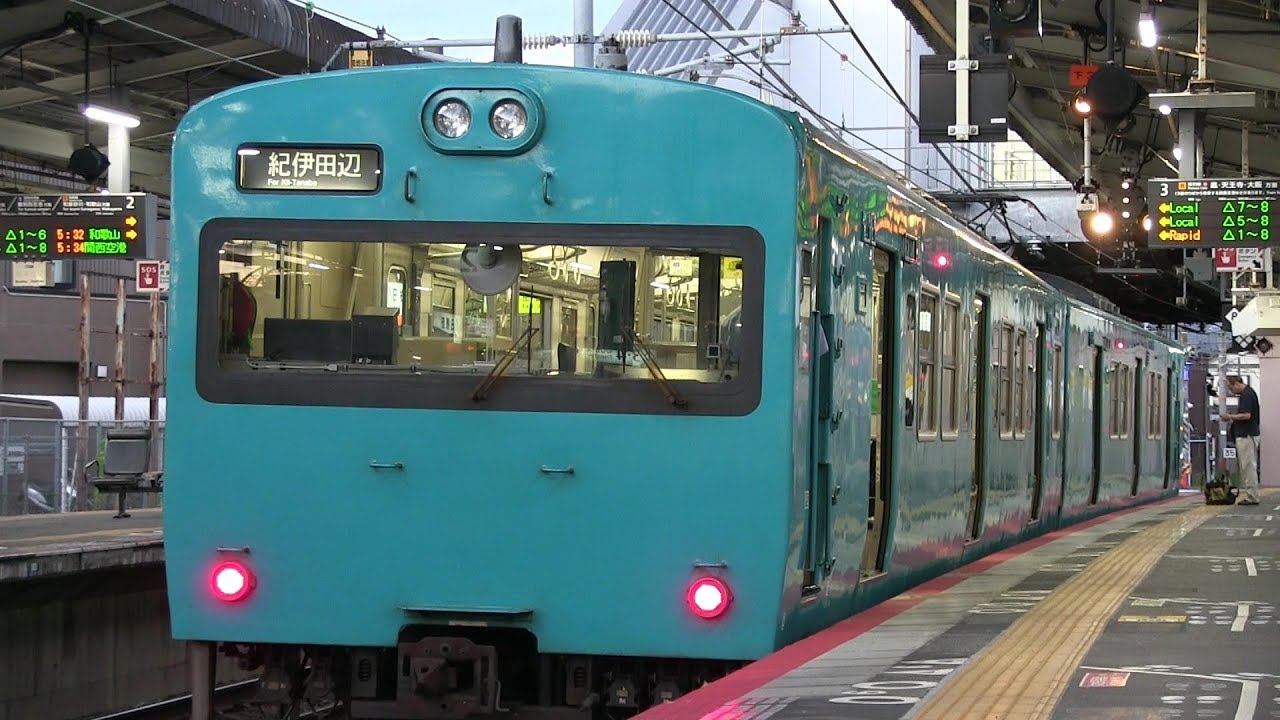 早朝のＪＲ阪和線日根野駅　紀伊田辺行きの１１３系運用
