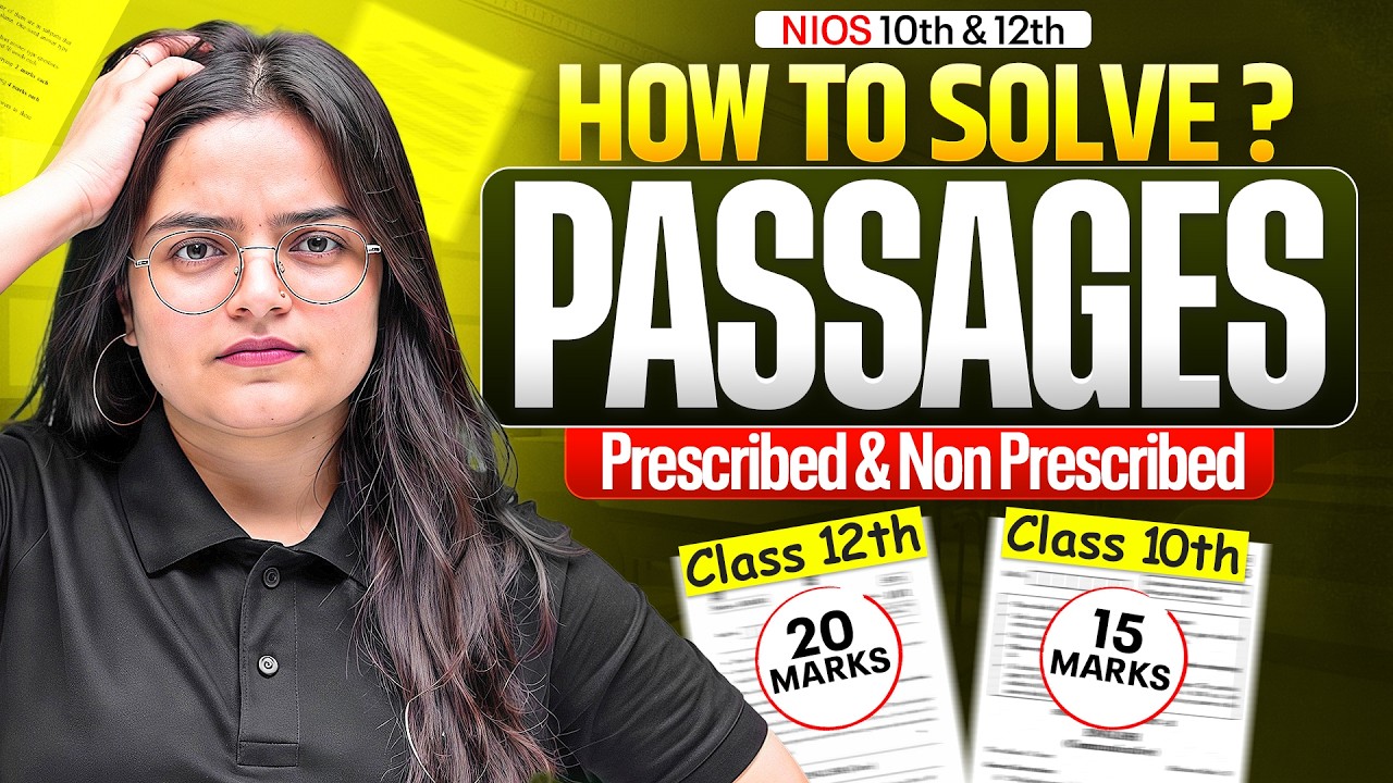 NIOS English Passages 🔥 Prescribed & Non-Prescribed | Important Questions