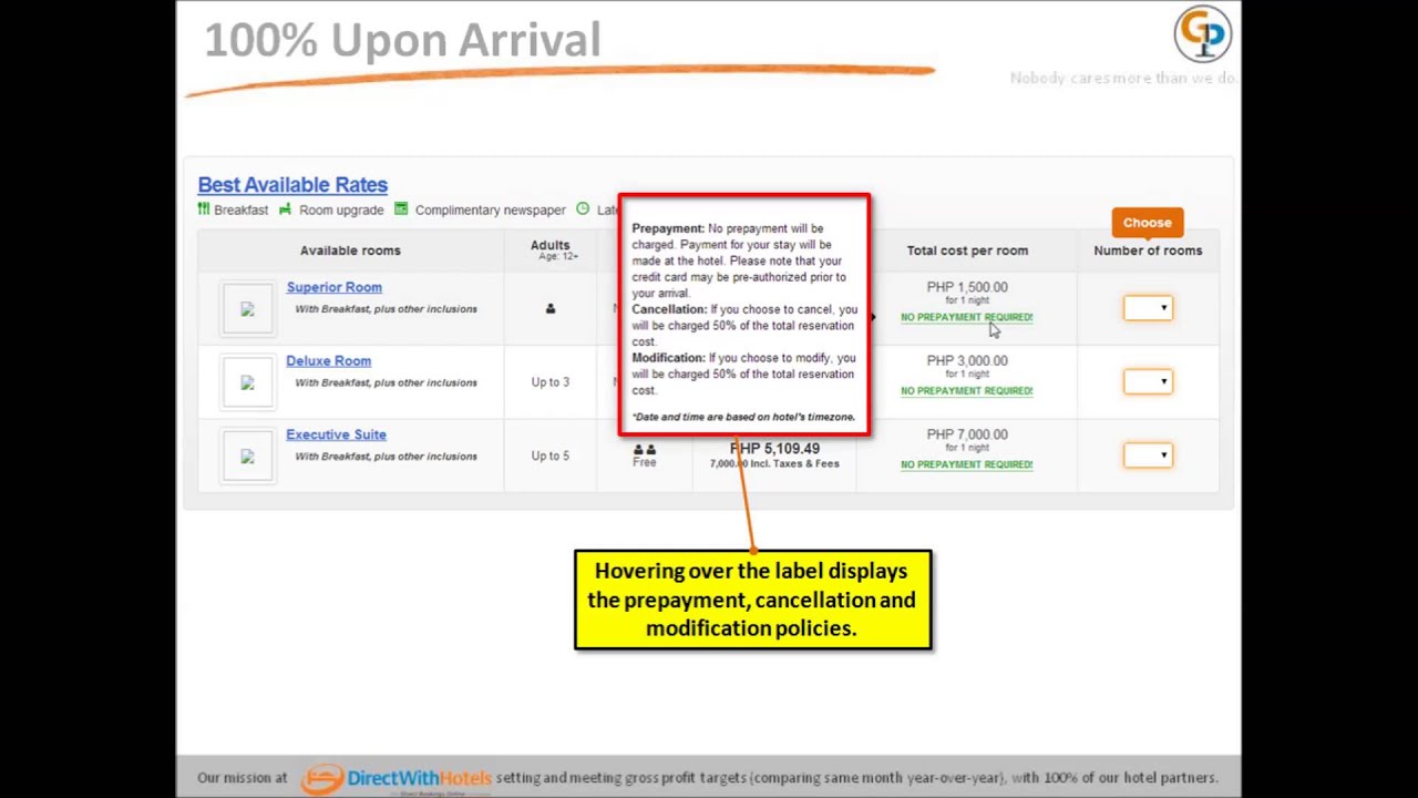 Internet Booking Engine Step 2