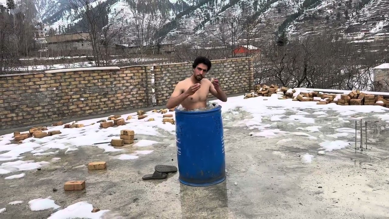 Winter icebath 🧊 very enjoyable moment 