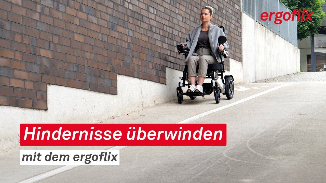 Hindernisse überwinden mit dem faltbaren Elektrorollstuhl von ergoflix