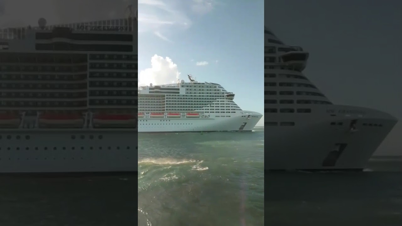 ¡MIRA cómo zarpa el MSC Grandiosa de Puerto Plata! 🇩🇴