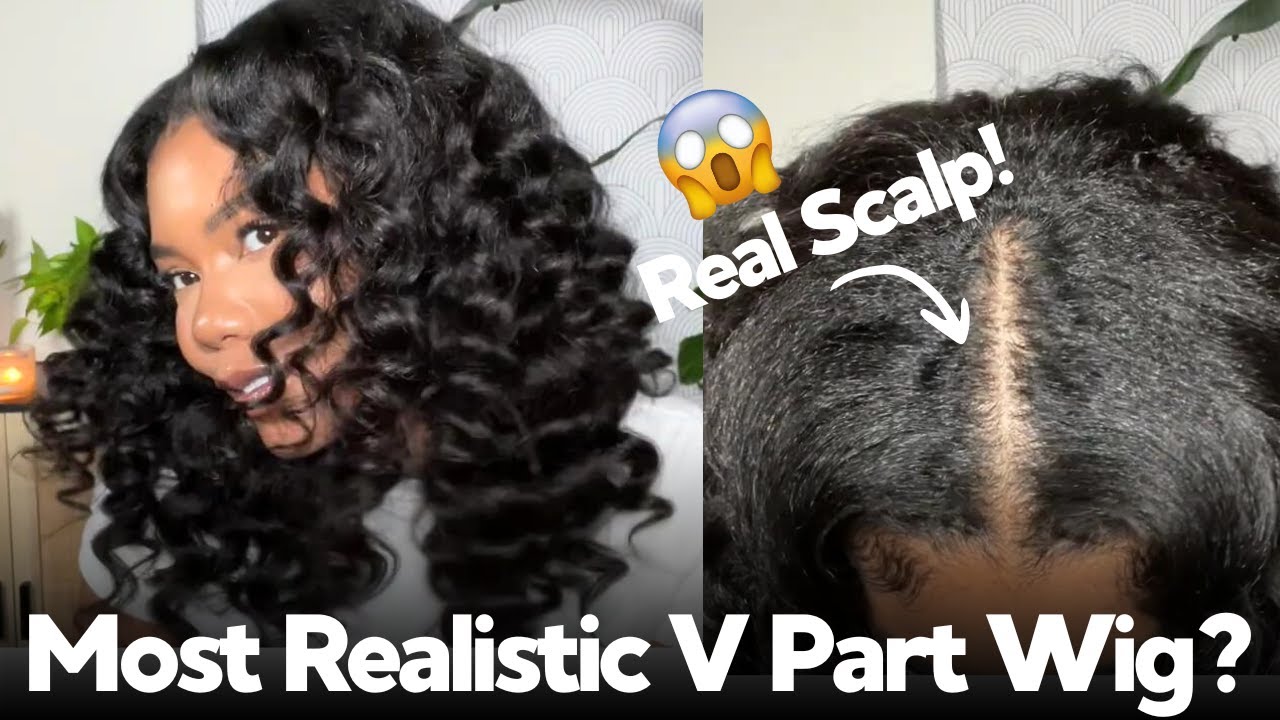 OMG! This V Part Wig Is Blended To Perfection! BIG Wand Curls Ft.  MyFirstWig