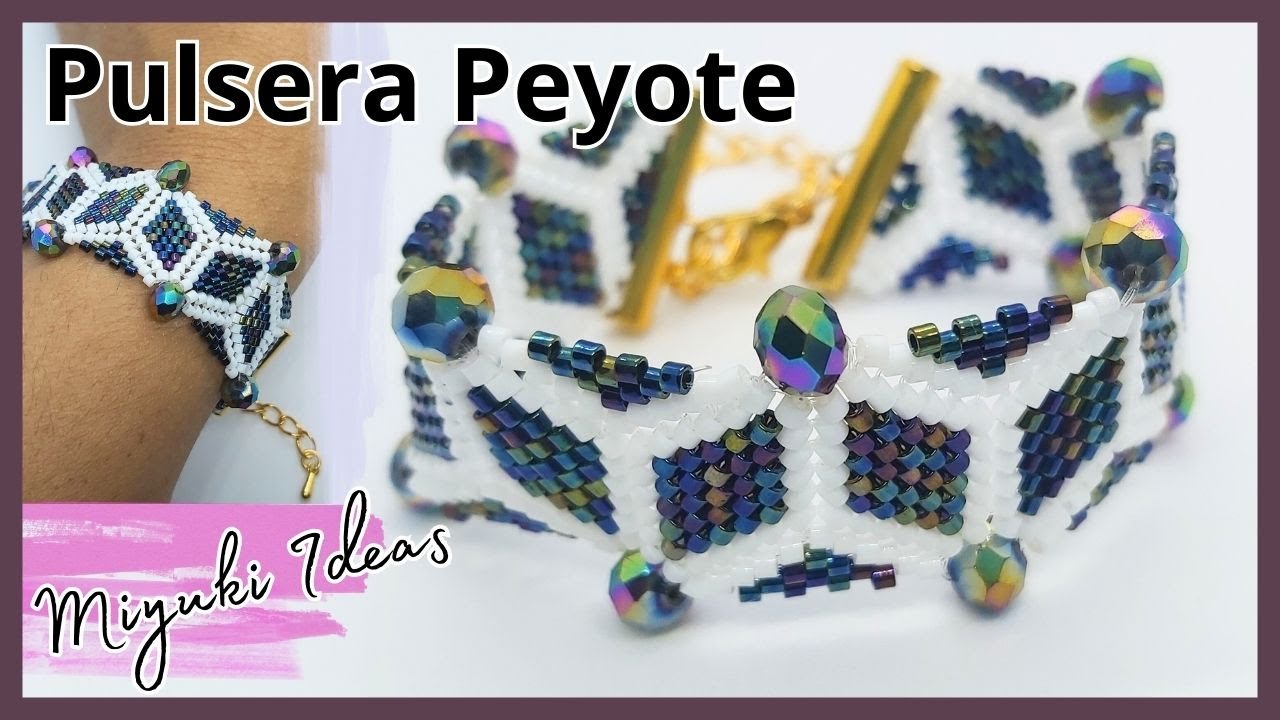 Cómo Hacer Pulsera Ancha de Mostacillas/ Peyote Triangular
