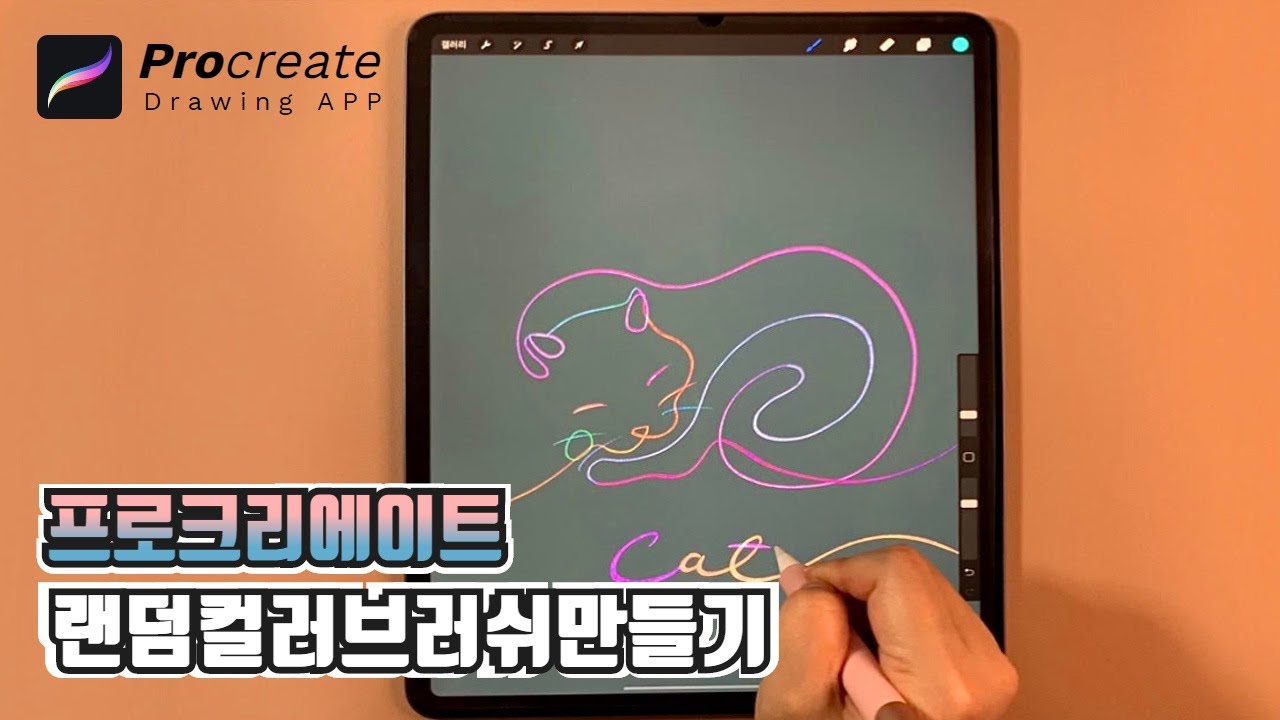 아이패드 랜덤컬러 브러쉬 만들기 | 라인드로잉 | 아이패드그림 배우기