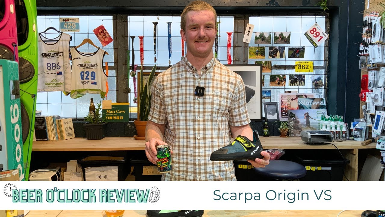 Beer O' Clock Gear Review with Scarpa Origin VS Climbing Shoe