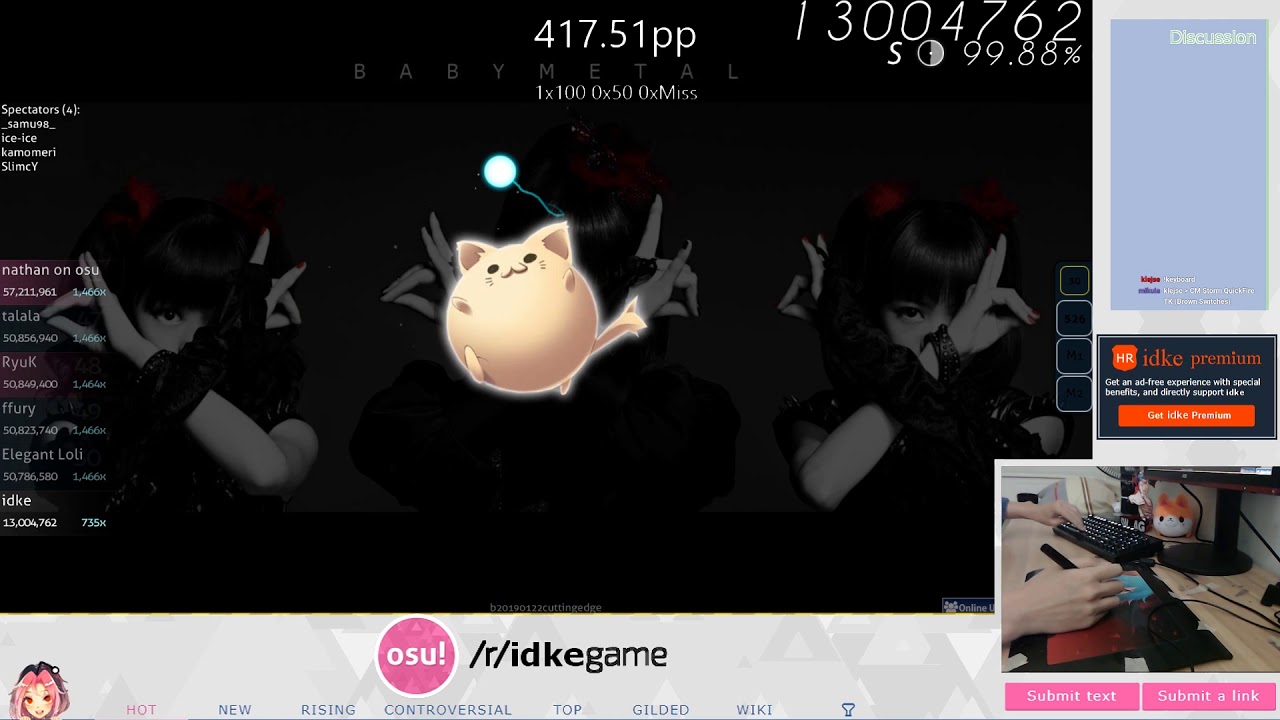 [Live] idke | BABYMETAL - Gimme chocolate!! [BLACK CHOCOLATE!!] +HR 99.65% {#5 654pp FC} - osu!