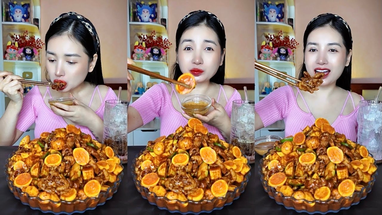 Ăn Chân Gà Và Trứng Non Sốt Thái Đỏ GIÒN SẦN SẬT | SALLY HẠNG
