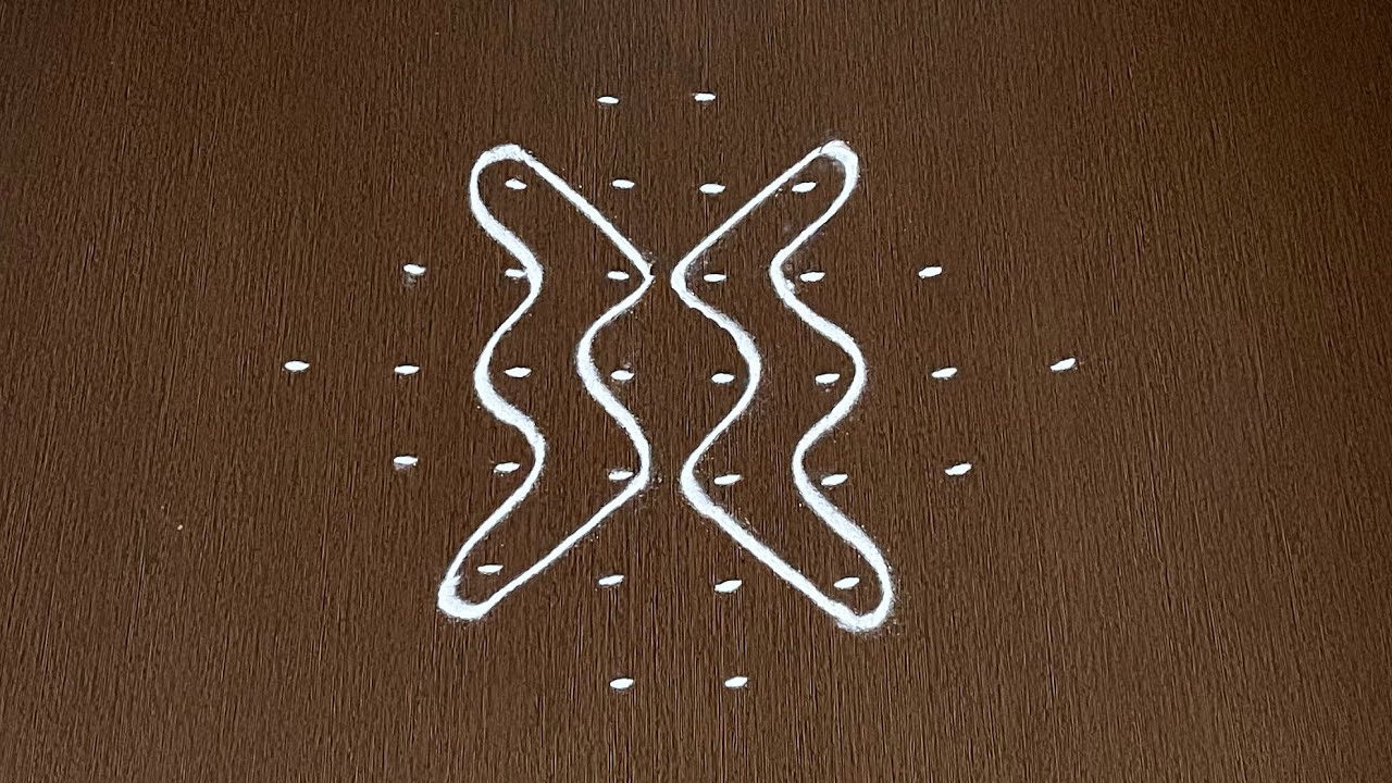 8×2 Dots Easy Daily Muggulu | Thipkyanchi,Festival Rangoli | Easy Chukkala Muggulu 