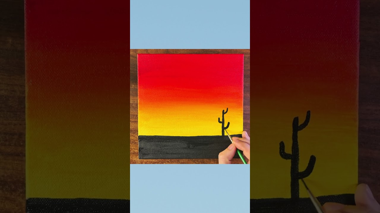 Sunset Painting for Beginners | Acrylic Painting Tutorial | Painting