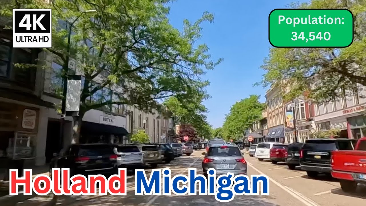 Driving Through Holland, Michigan | Scenic 4K Tour of Downtown & Tulip City Streets