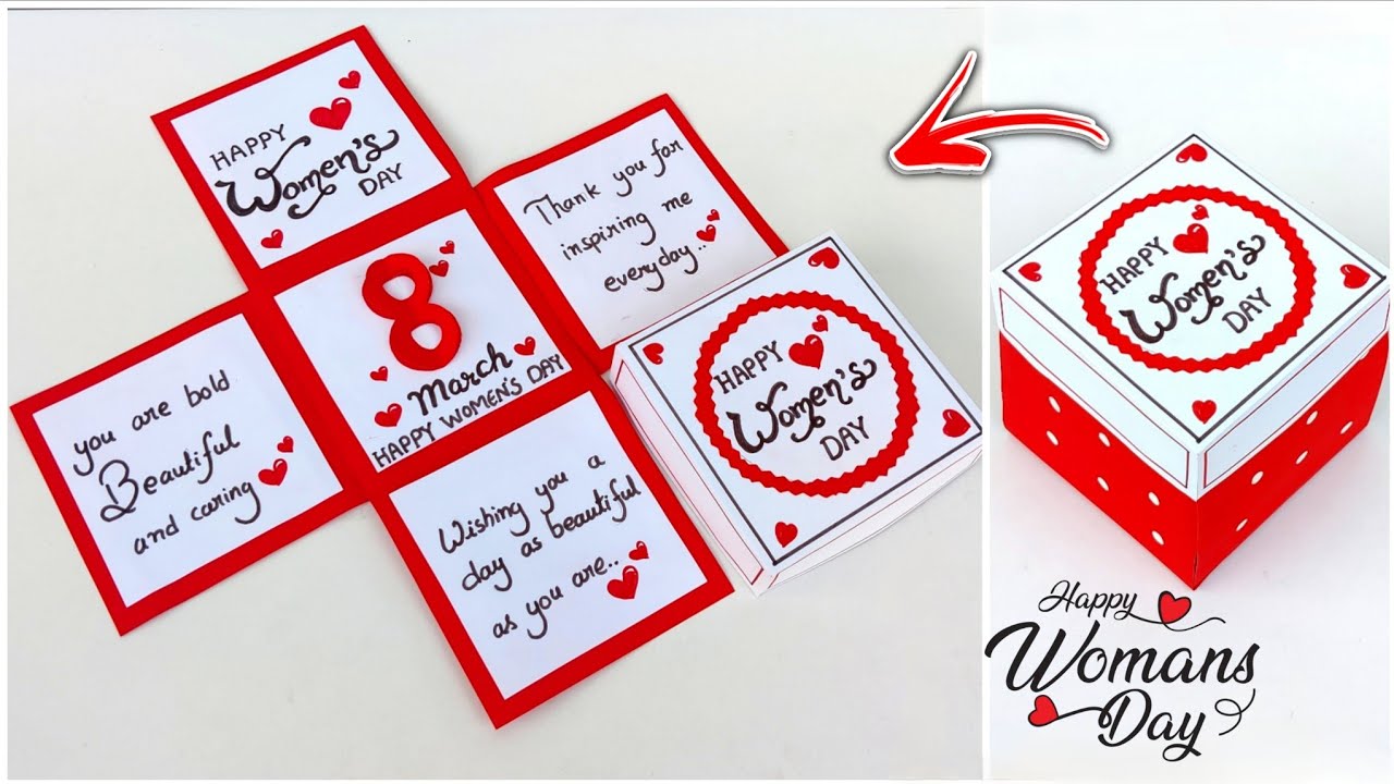 DIY Happy women's day gift box 2026 / Women's day card ideas handmade / Women's day  greeting card