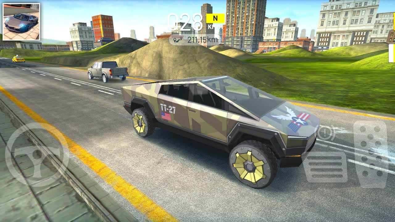 Extreme Car Driving Simulator 2021 - Unlocked Tesla Cybertruck Driving - Android Gameplay