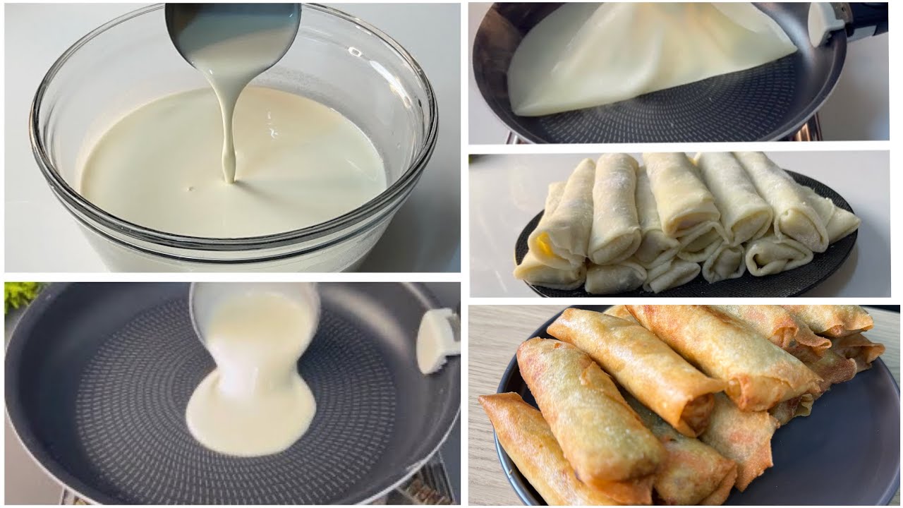 Chicken Spring Rolls with Homemade liquid dough sheets - vegetable chicken spring Rolls