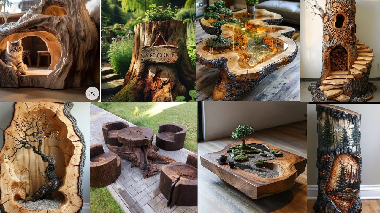 Уникальные идеи дизайна органических пней