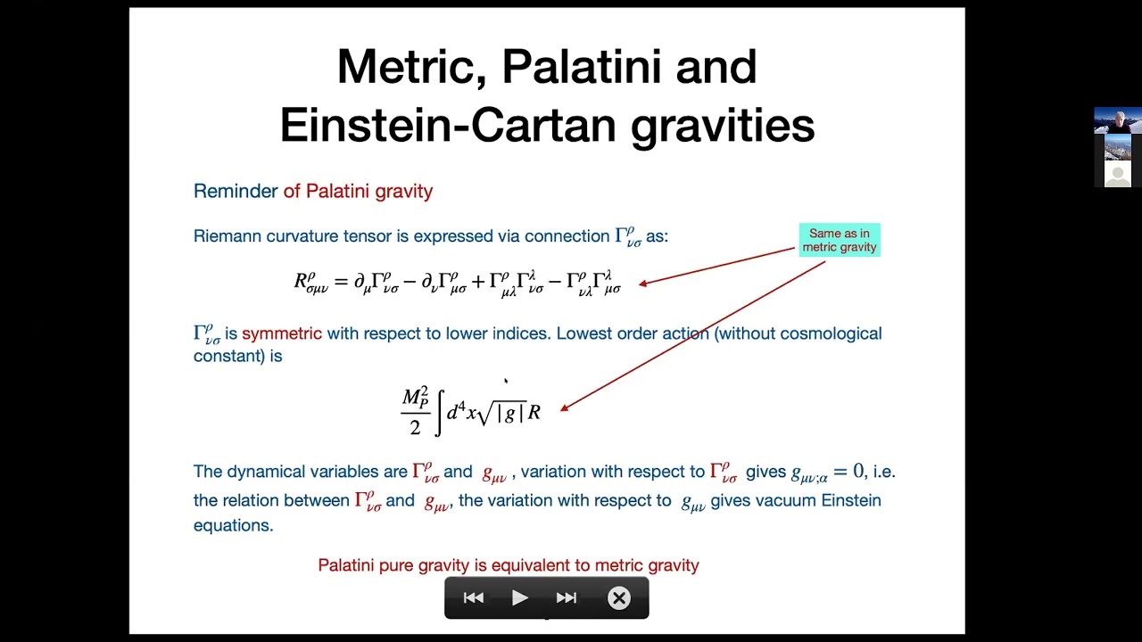 Einstein-Cartan gravity  (Prof.  Mikhail Shaposhnikov)