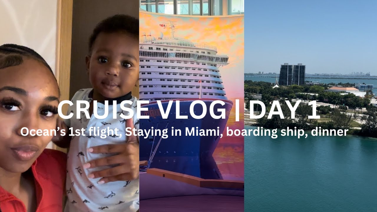 CARNIVAL CELEBRATION CRUISE VLOG | Ocean's 1st flight, Staying in Miami, Boarding ship, dinner, etc.