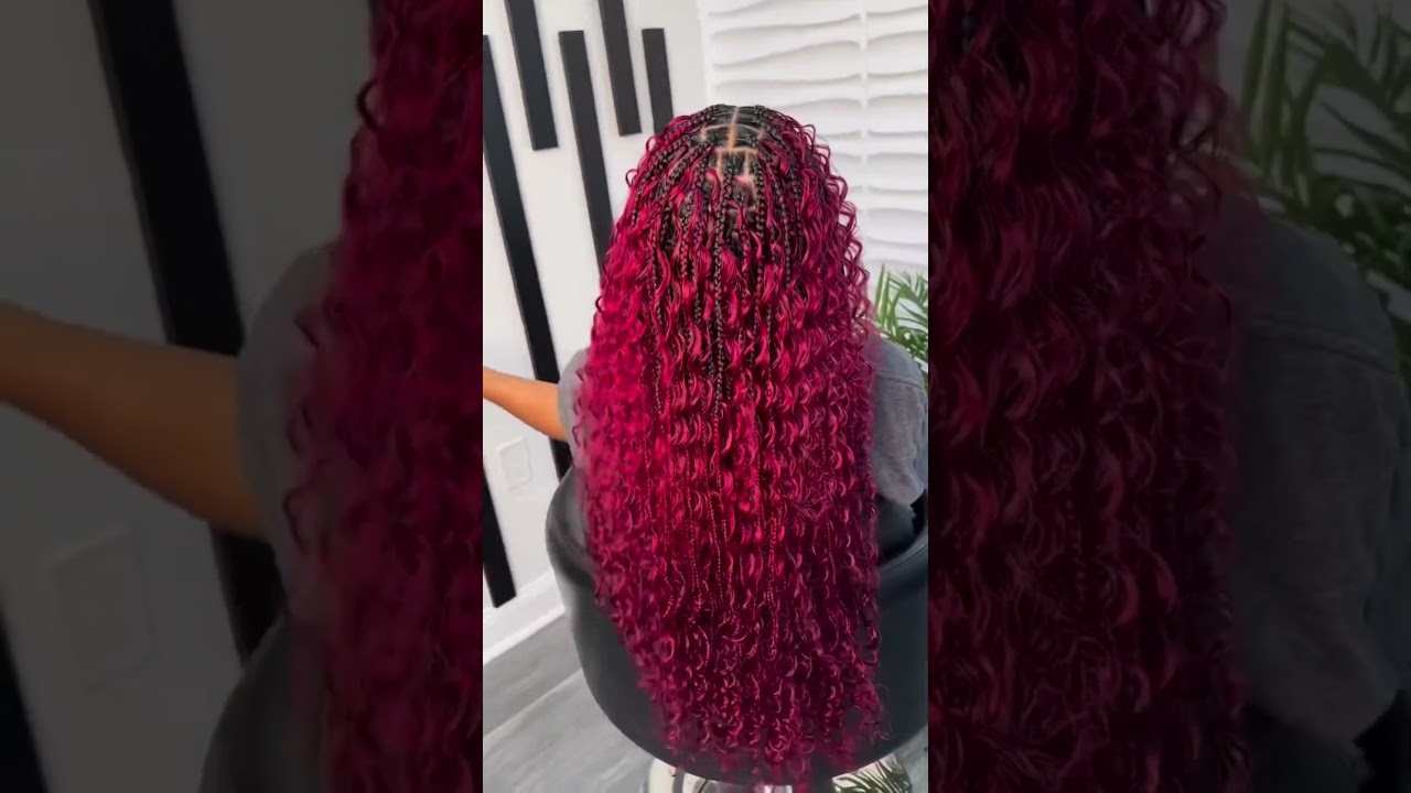 🔥Hair: #BUG Burgundy Red Boho Braids Deep Wave No Weft Bulk Hair for Human Hair CVOHAIR #cvohair