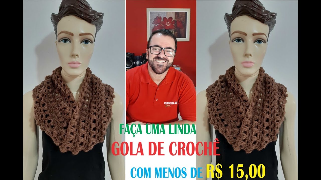 Faça uma linda gola de Crochê gastando menos de R$ 15.00  POR Neddy Ghusmam