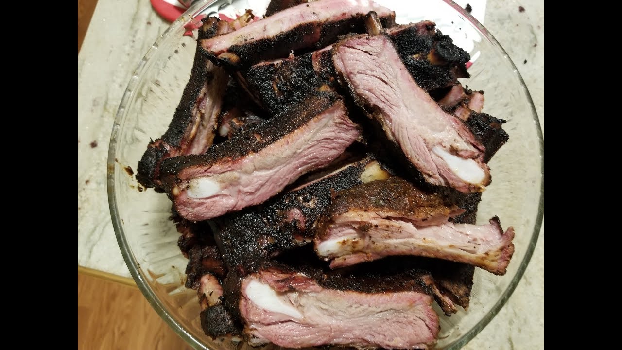 First rib smoke test on the Char Griller. (St. Louis Style)