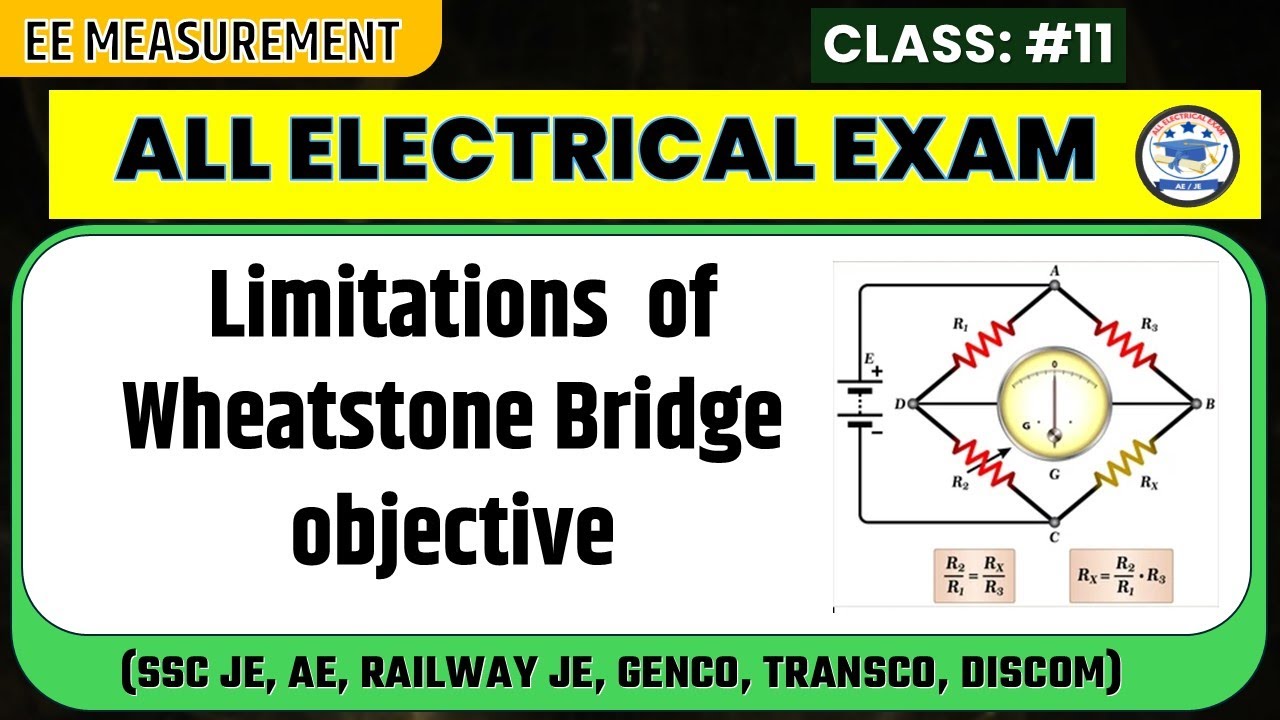 Limitations of Wheatstone Bridge | Objective Questions | Electrical Measurement | All Exams