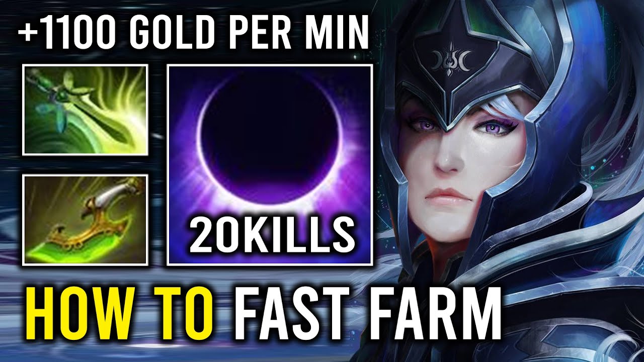 How to Fast Farm Luna 1100 GPM Insane Agility Max Attack Speed Level 30 Carry Dota 2