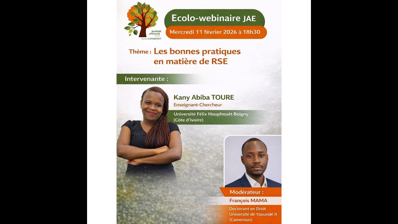 Écolo-webinaire JAE S02 EP02 - Les bonnes pratiques en matière de RSE