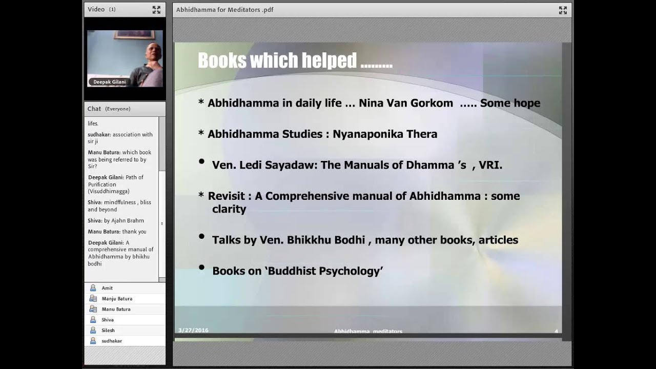 Abhidhamma For Meditators - Part 1 - 2016-03-28