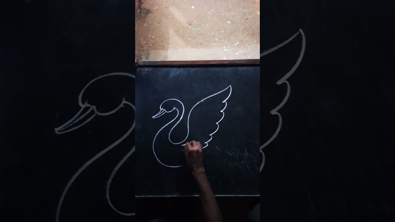 swan drawing#art#artist#artandcraft#artwork#painting#blackboard#blackandwhite#easy#easydraw#study