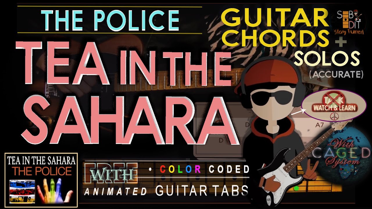 🎸Learn TEA IN THE SAHARA |The Police| Guitar Tutorial with detailed Chord Diagrams 🎸