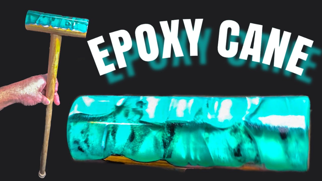 Wood turning - epoxy resin cane / walking stick / Art Resin
