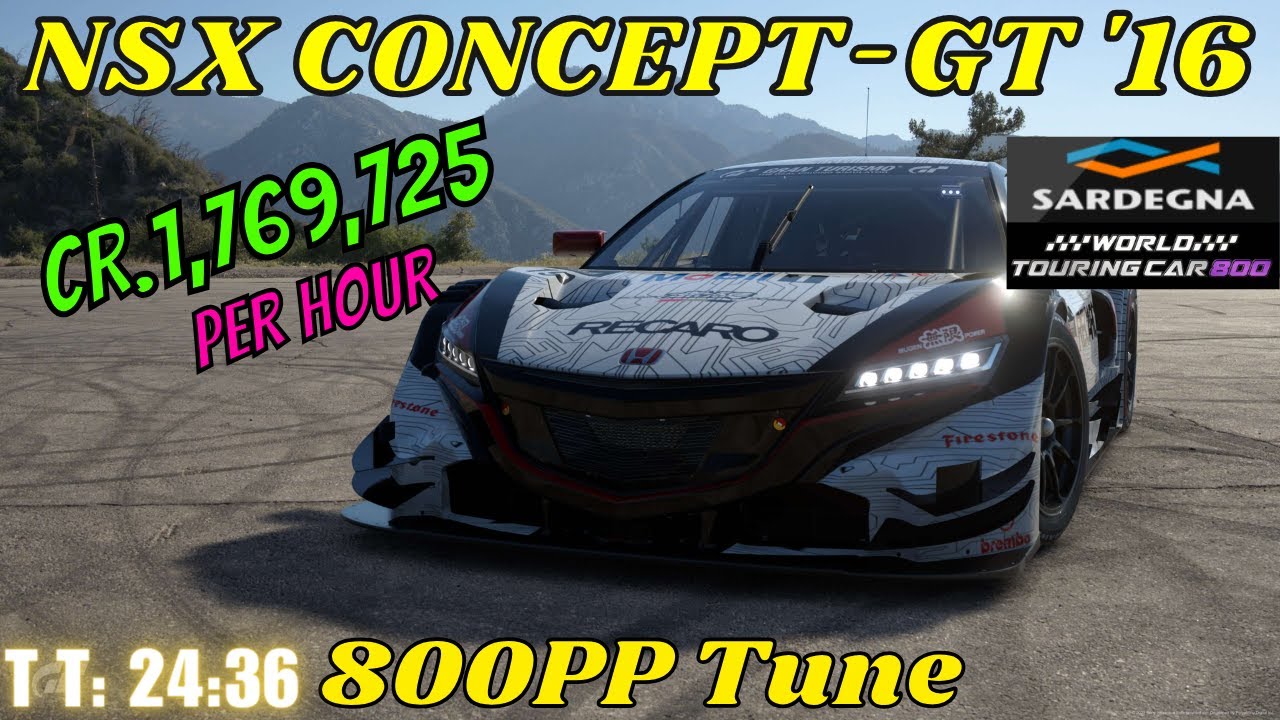 GT7|Honda NSX CONCEPT-GT '16|Sardegna 800pp|1.38(Requested)