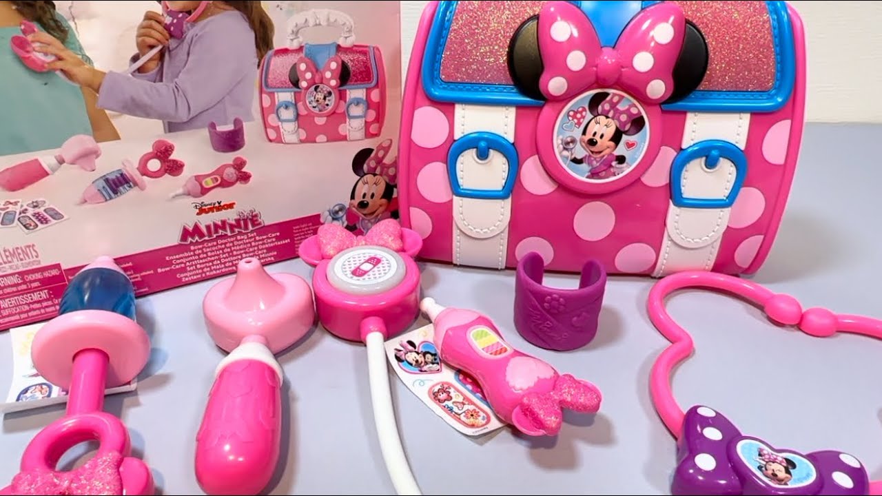 7 Minutes Satisfying with Unboxing Cute Carrying Bag Minnie Mouse Doctor Playset | Asmr Video 