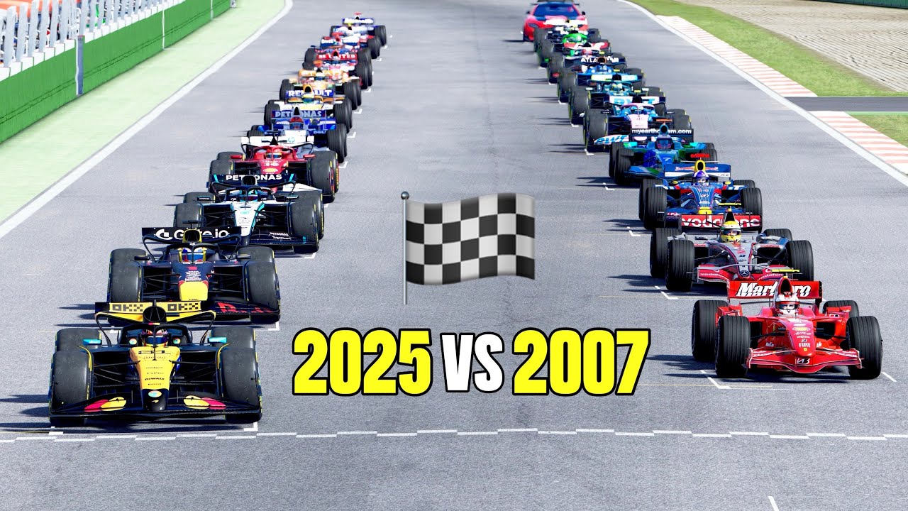 All F1 2025 vs All F1 2007 Cars at Monza GP