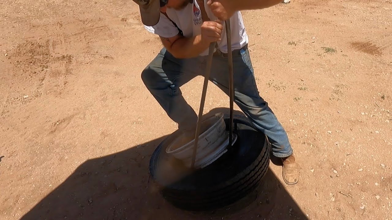 mounting trailer tires by hand