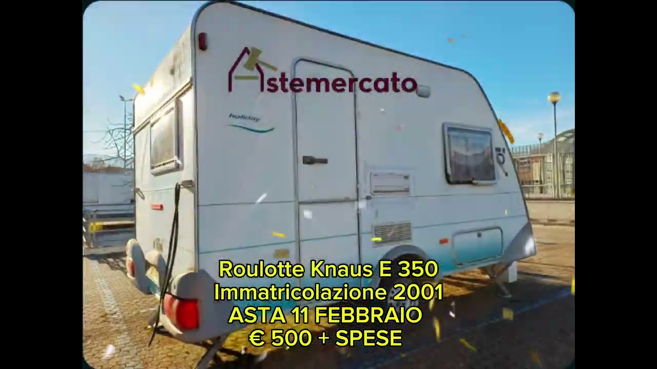 Roulotte Knaus E 350Immatricolazione 2001ASTA 11 FEBBRAIO € 500 + SPESE DETTAGLI SUL NOSTRO SITO!!