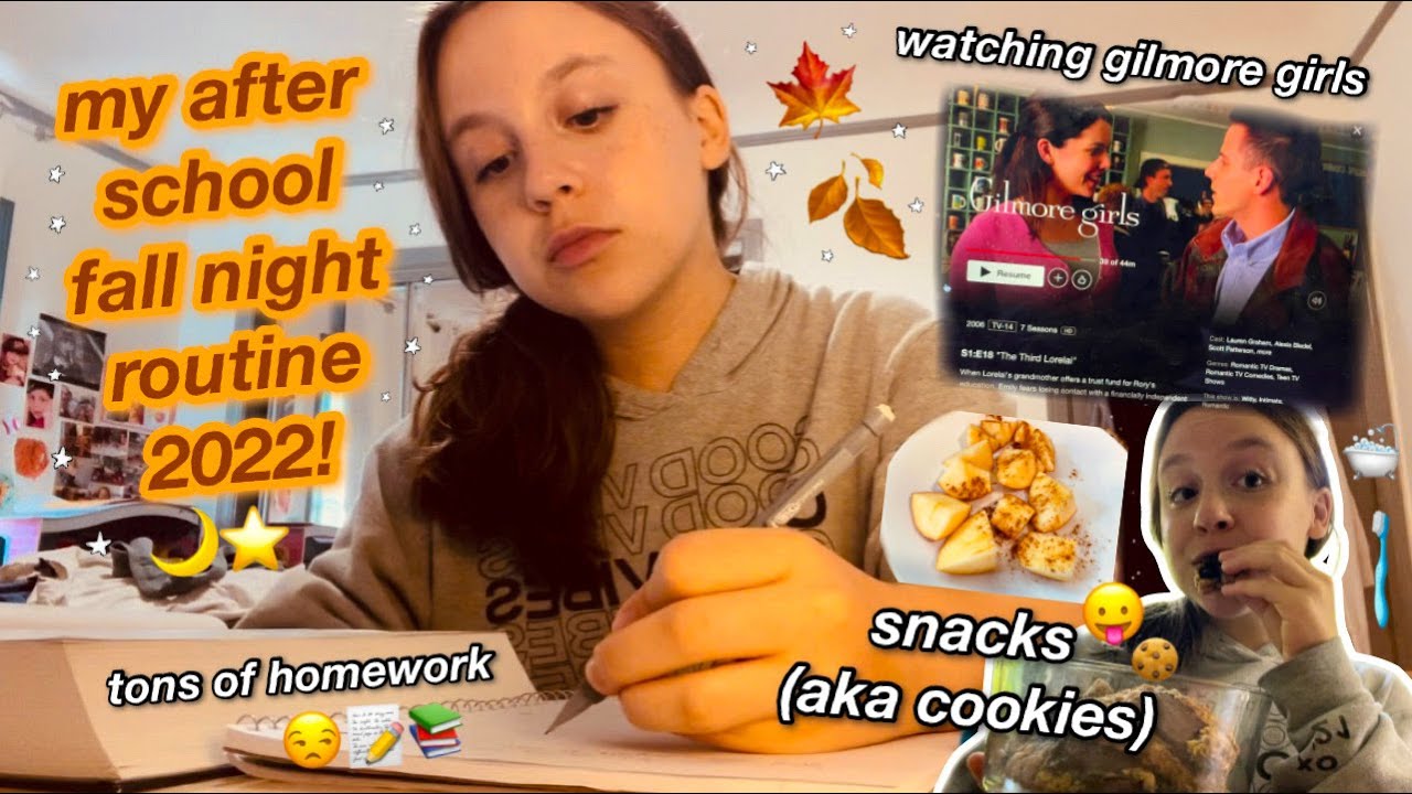 my AFTER SCHOOL NIGHT ROUTINE 2022 // tons of homework, being on my period, etc... fall edition! :)