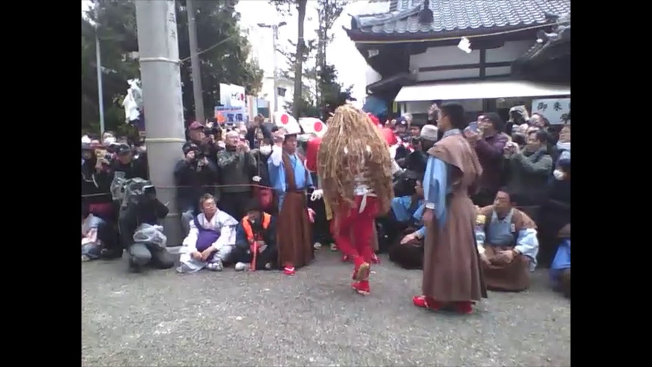 豊橋鬼祭　赤鬼と天狗のからかい　2019年2月11日
