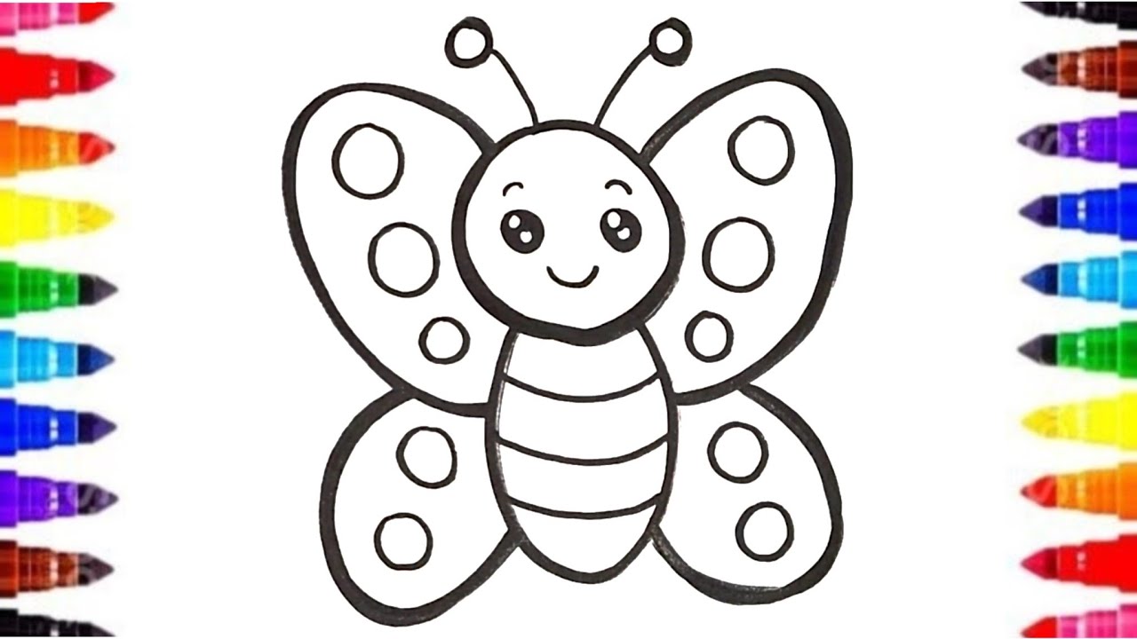 Kelebek 🦋 çizim ve boyama okul öncesi çocuklar için