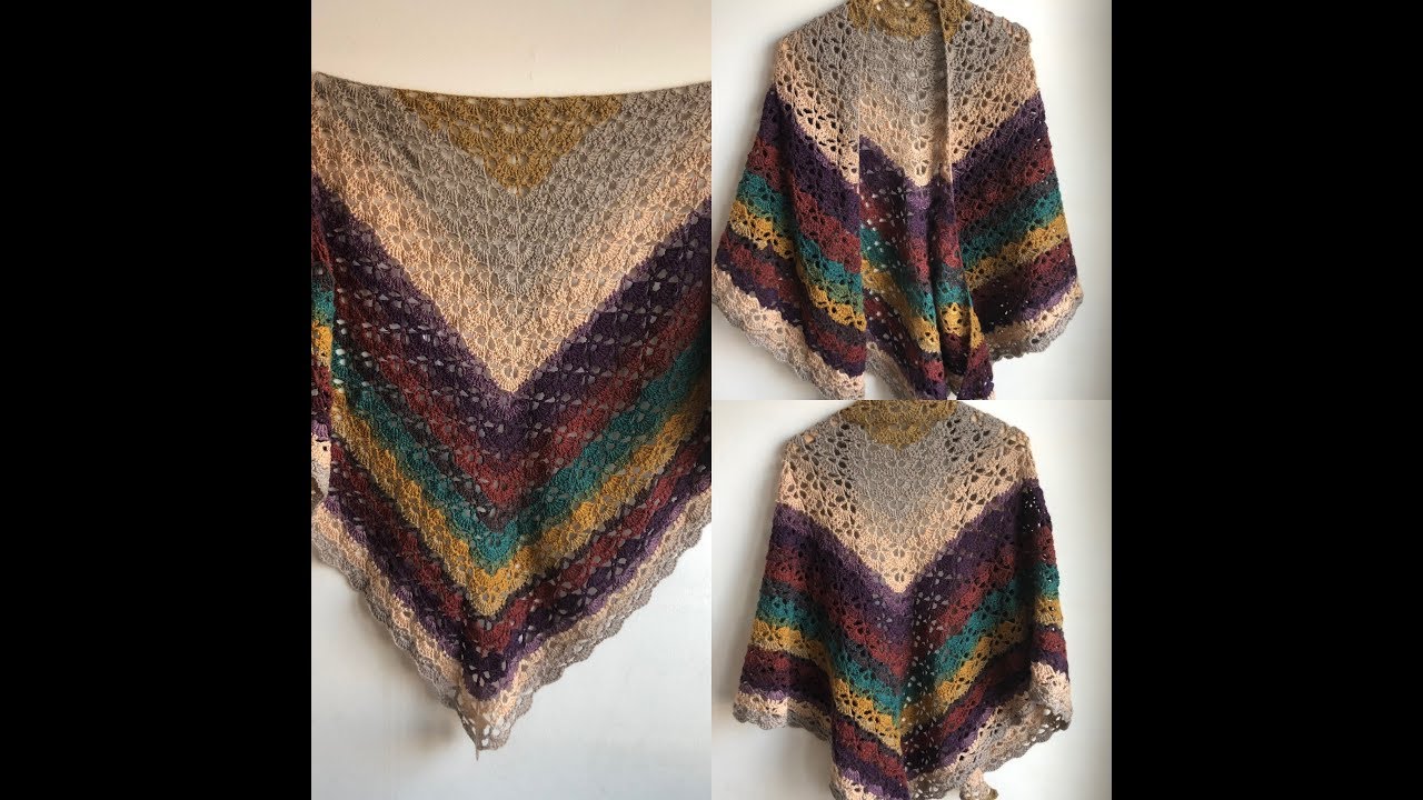Châle au crochet  (pas à pas )