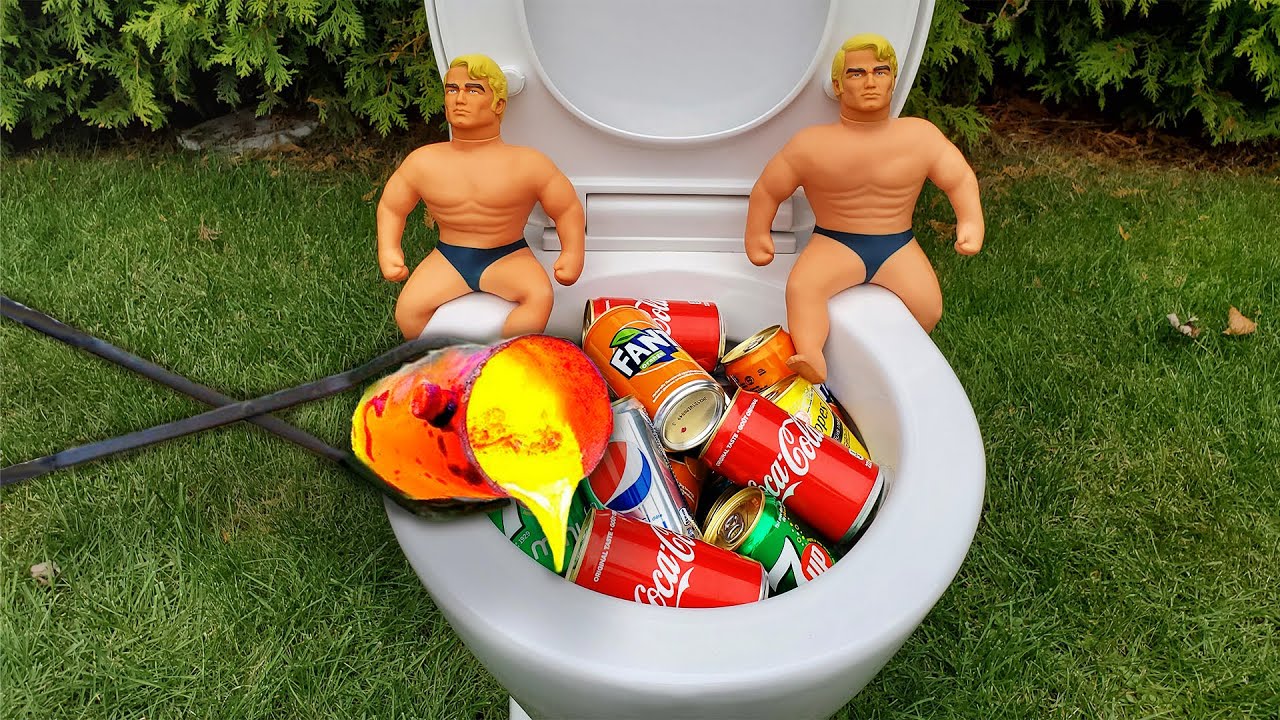Эксперимент: Stretch Armstrong против лавы против унитаза против Mentos и газировки