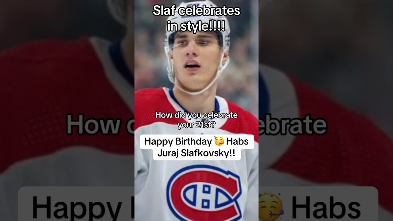 Montreal Canadiens Juraj Slafkovsky celebrates his birthday with a win over Florida!