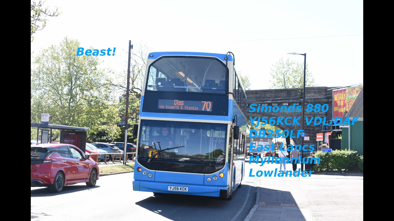 *Beast!* Simonds 880 YJ56KCK VDL/DAF DB250LF East Lancs Myllennium Lowlander on route 70