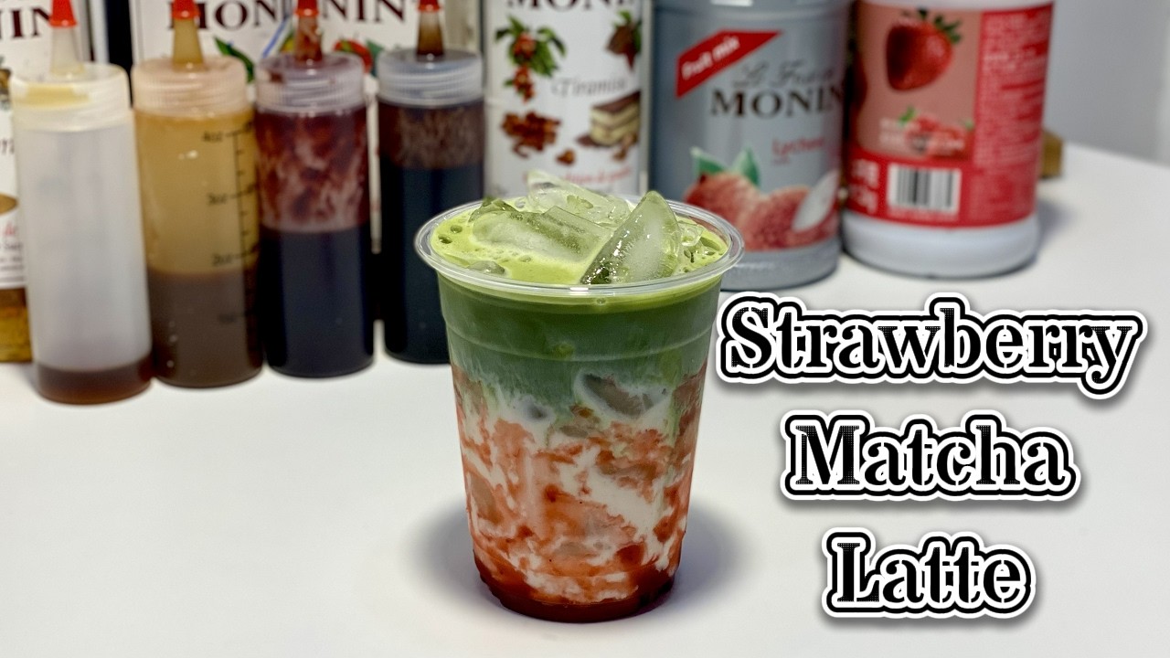 Cafe Vlog EP.1902 | Strawberry Matcha Latte | Matcha Strawberry