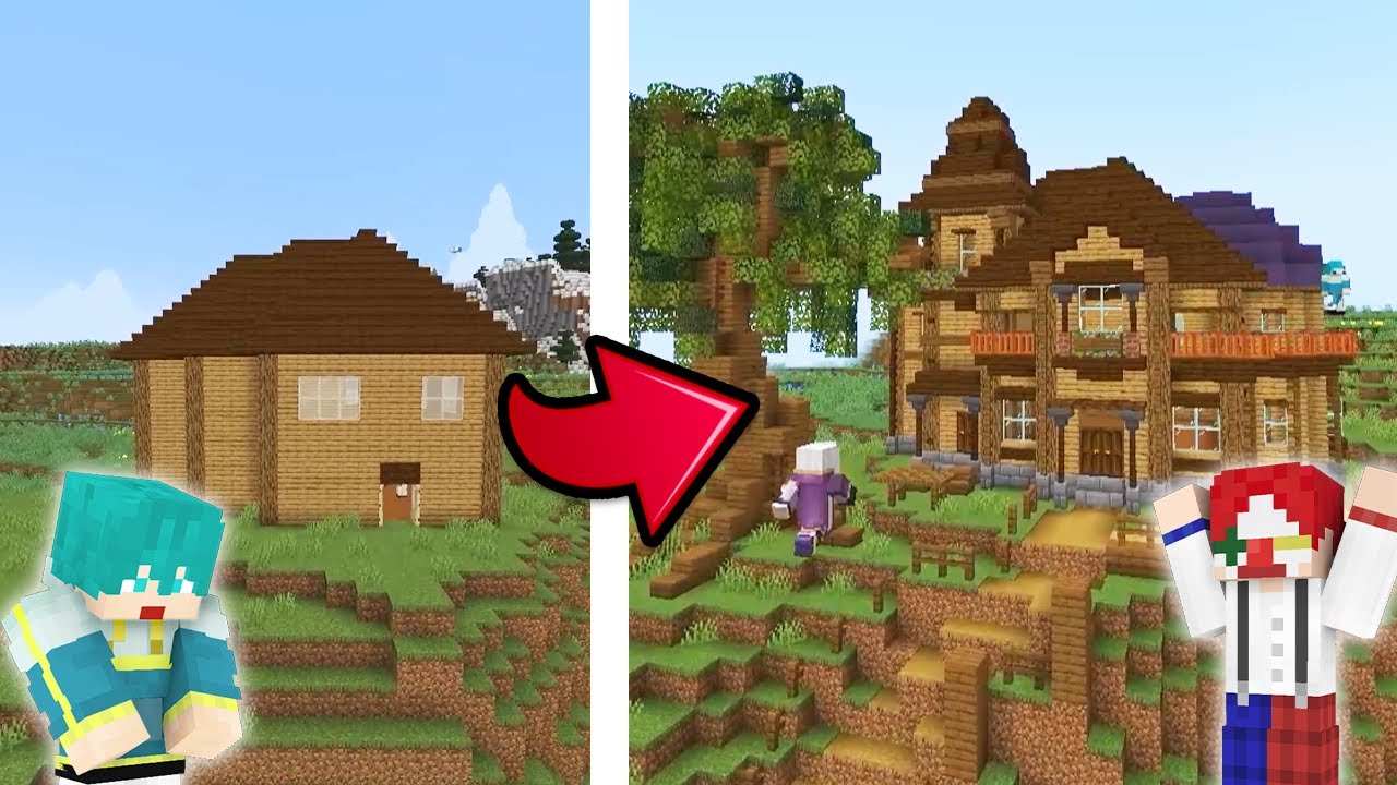 初心者の作った家を1時間でリフォームすると...？【マイクラ・マインクラフト】