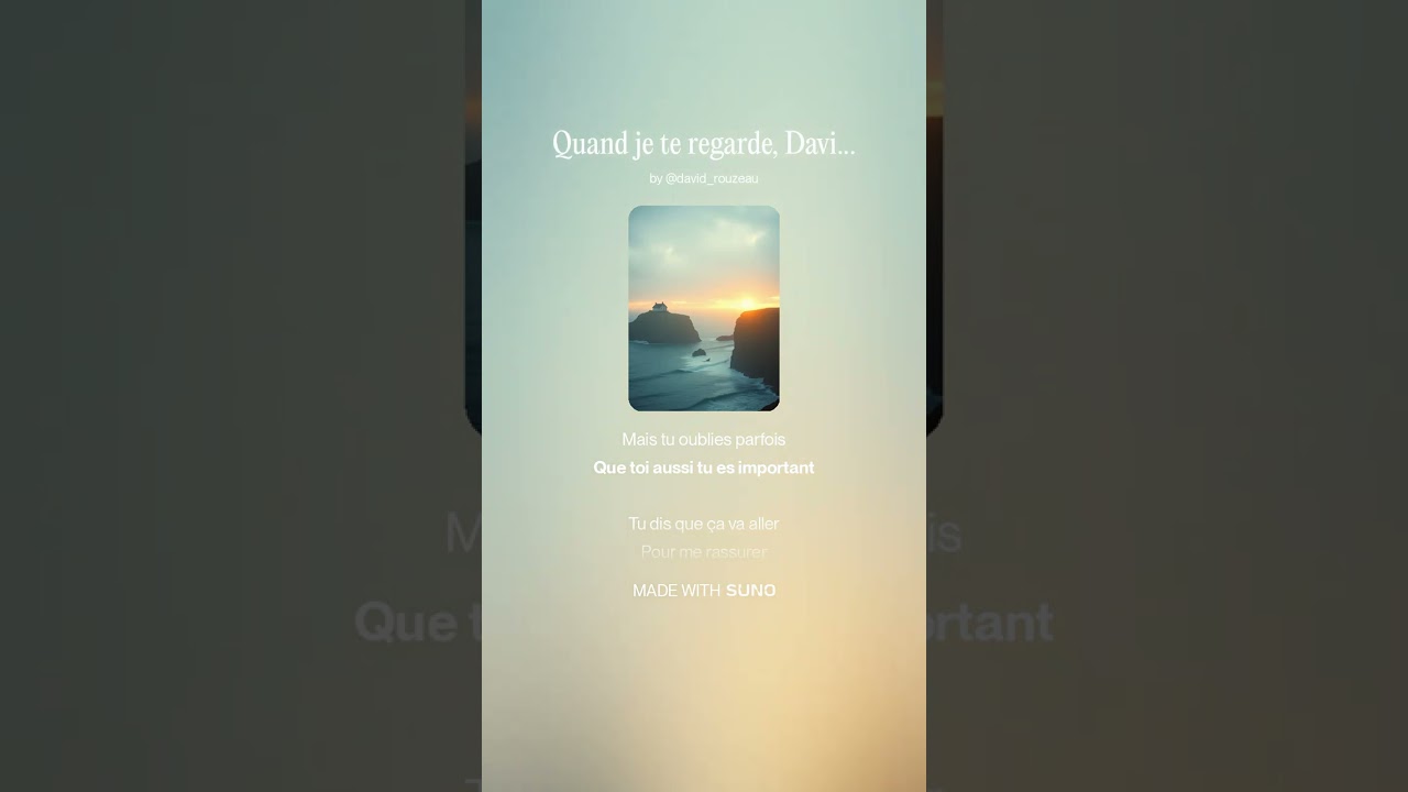 Quand je te regarde, David