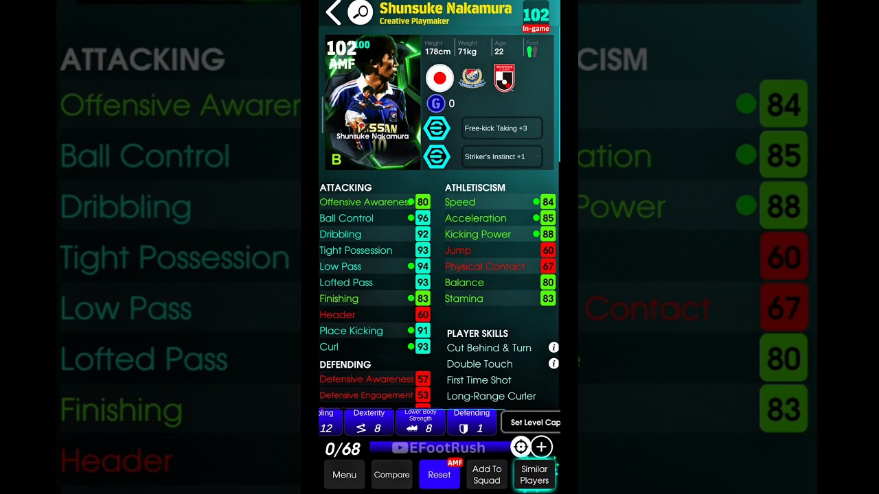 Shunsuke Nakamura best training 🔥 #efootball #efootball2026 #shorts