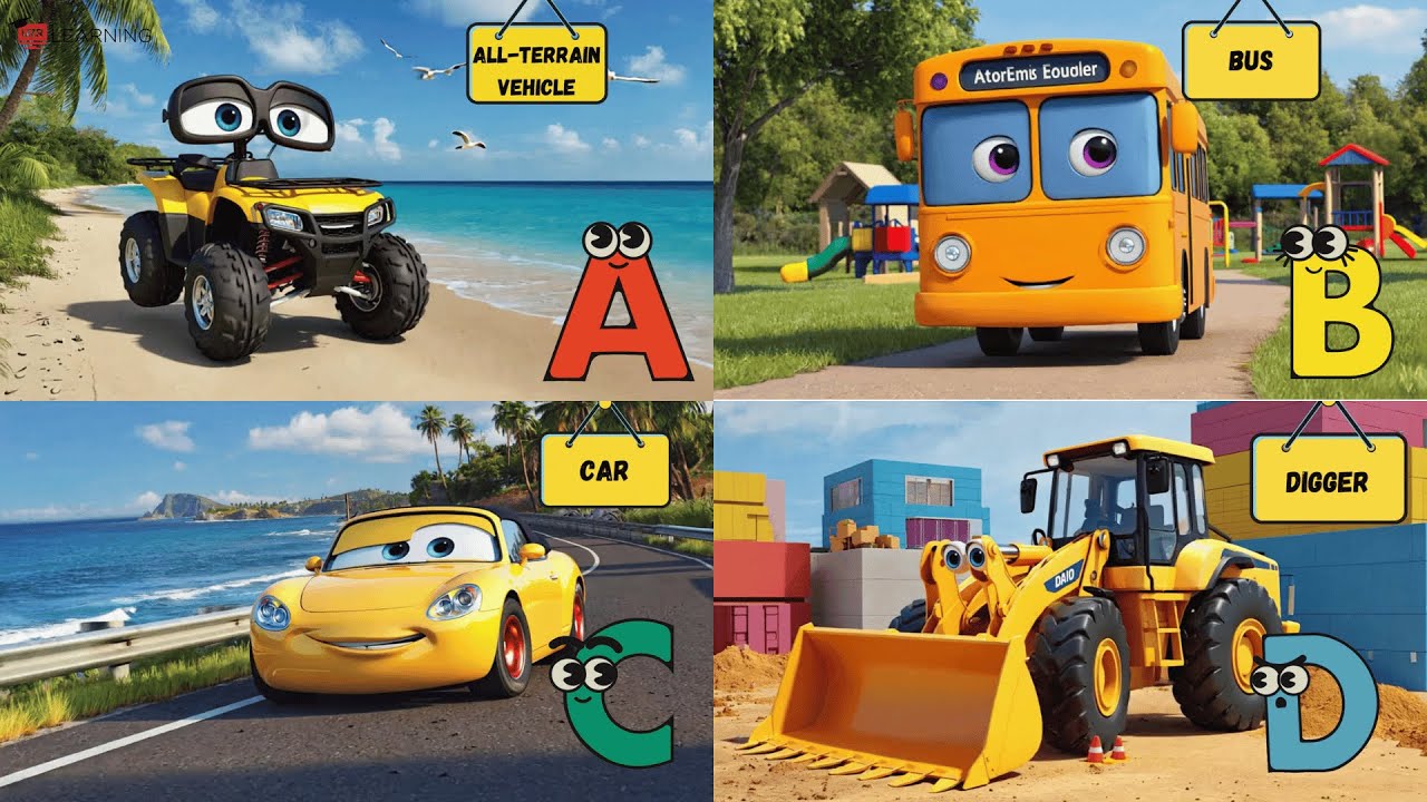 🚗 ABC Vehicles for Kids | Fun A to Z Transportation Song! 🚁🚛 | 