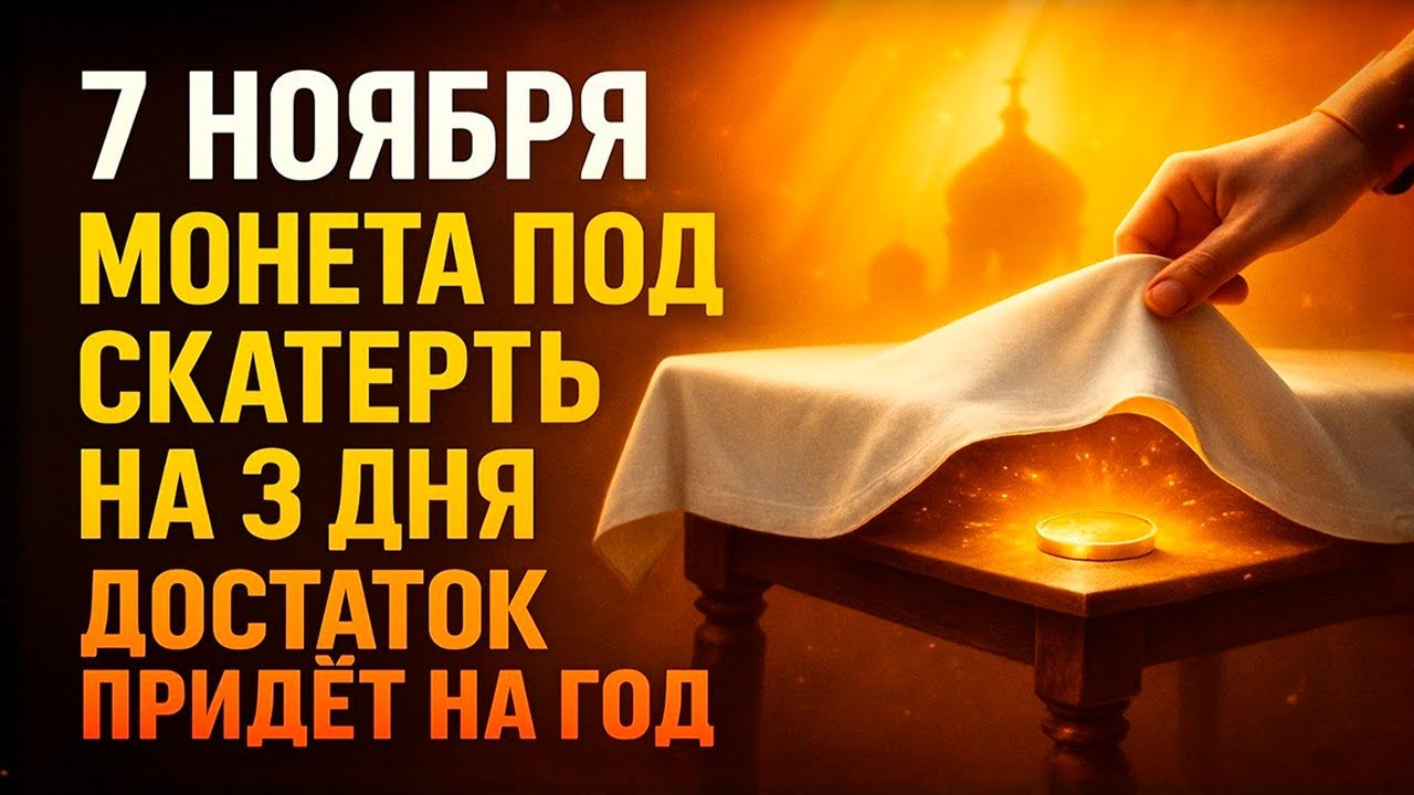 7 НОЯБРЯ: Монета под скатерть на 3 дня — достаток придёт в дом на год